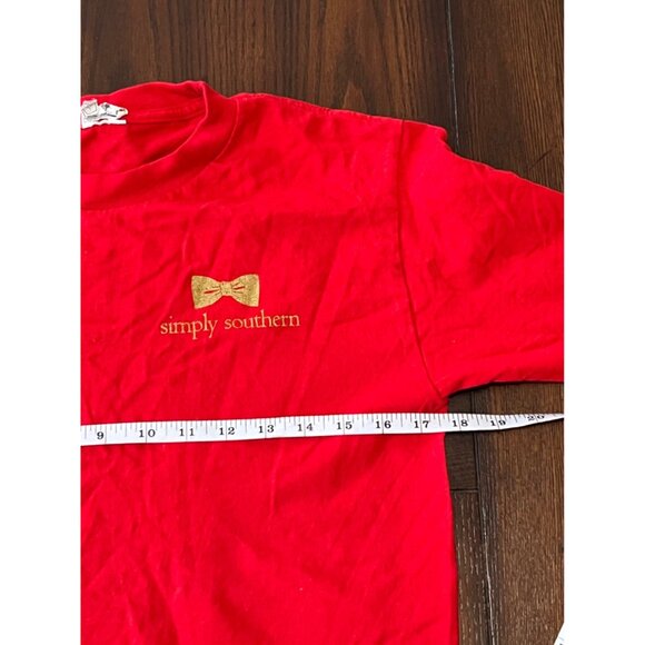 Simply Southern Tis The Season To Be Preppy Christmas T-shirt Small Holiday Gift - Picture 6 of 7